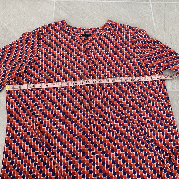 Talbots Blouse Front Blouse, Tunic White Blue Red Orange XL - Picture 3 of 4